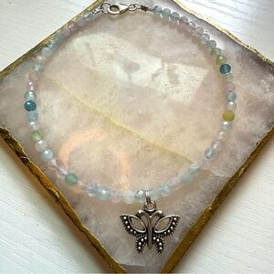 Handmade Morganite Charm Anklet